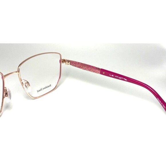 NEW LA MATTA LM3339 Eyeglass Frames Pink Purple 54-17-135 Case/Cloth Included - Picture 9 of 13